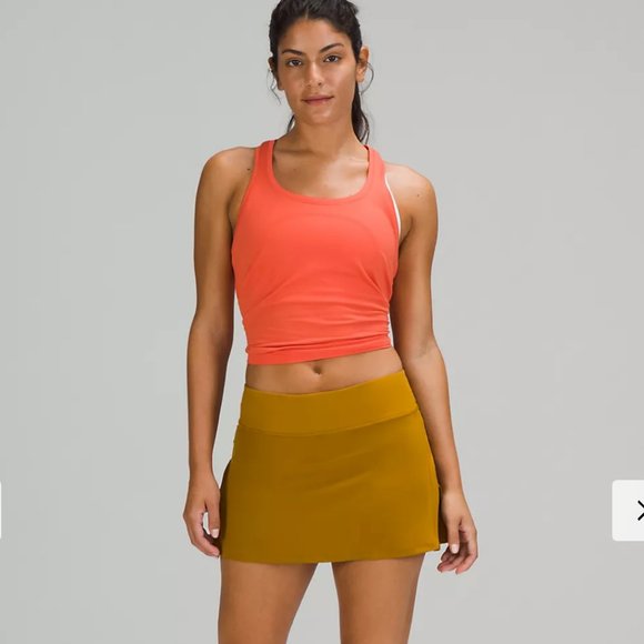 NWT Lululemon Play Off Pleats Skirt Gold Spice 4